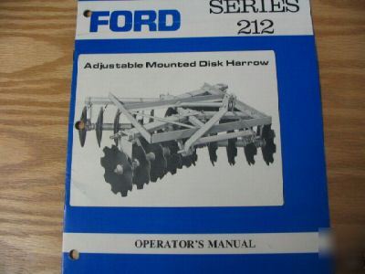 Ford 212 disk harrow operators manual