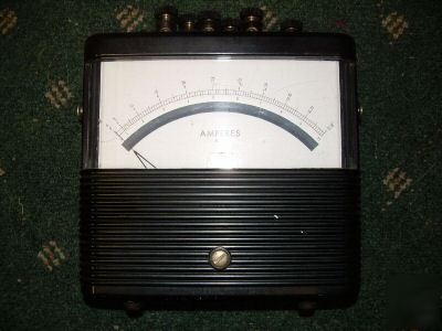 Weston ac amperes amp meter 10-20-50 scales