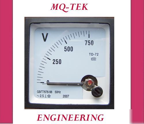 0-750V ac, analog panel voltmeter (72MMX72MMX45MM)