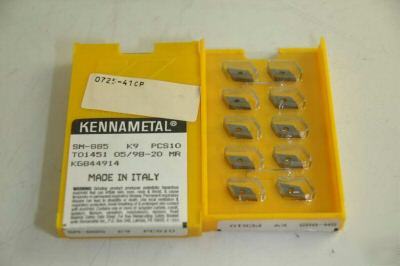 100 kennametal carbide inserts sm-885 surplus - see