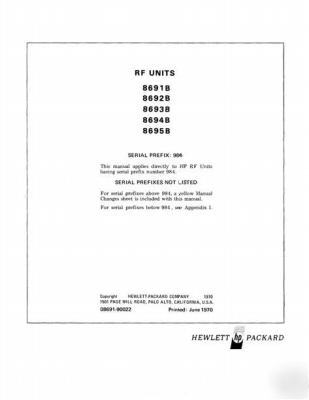 Hp 8691B 8692B 8693B 8694B 8695B oper & service manual