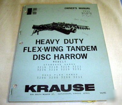 Krause 3200 hd flex wing disc harrow owner parts manual