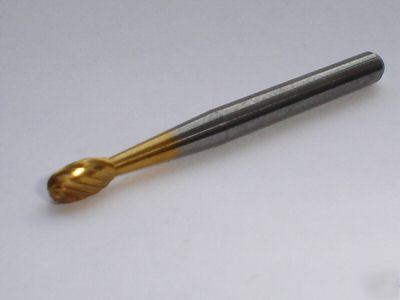 Solid carbide burr - tin coated egg shape - lathe