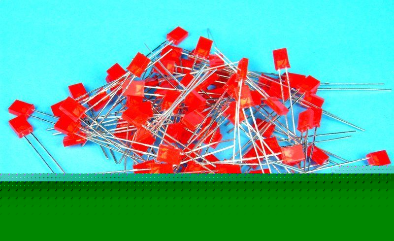 50PCS of 2X5X7MM rectangular red led