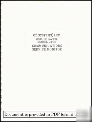 Ct-systems model 2100 operating manual in pdf on cd