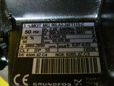 Grundfos heat exchange motor mg 90LA2-24FT115-c