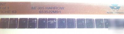 Massey ferguson 305 harrow parts book microfiche mf