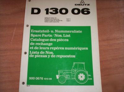 Deutz-fahr D13006 tractor spare parts manual