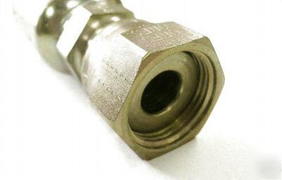 Hydraulic crimp fitting 3/8 female flat face X3/8 hose 