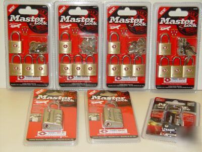 Master lock luggage security key/combo locks - 19 pcs.