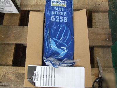 Marigold blue nitrile gloves - 12 pairs (G25B)