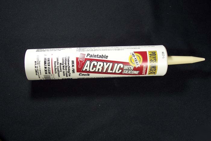 Polyseamseal acrylic w/ silicone almond paintable caulk