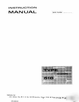 Tek tektronix 516 operation & service manual