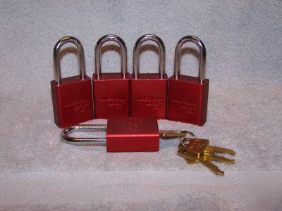 (5) keyed alike (ka) american lock padlocks with 4 keys