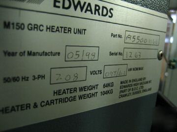 Edwards M150 gas reactor column w/ column heater unit