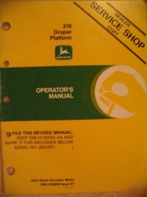 John deere 218 draper platform for 7720 8820 combine op