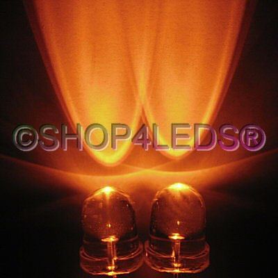 New 100 pcs 8MM wide angle 45KMCD amber led f/r 40Â° 