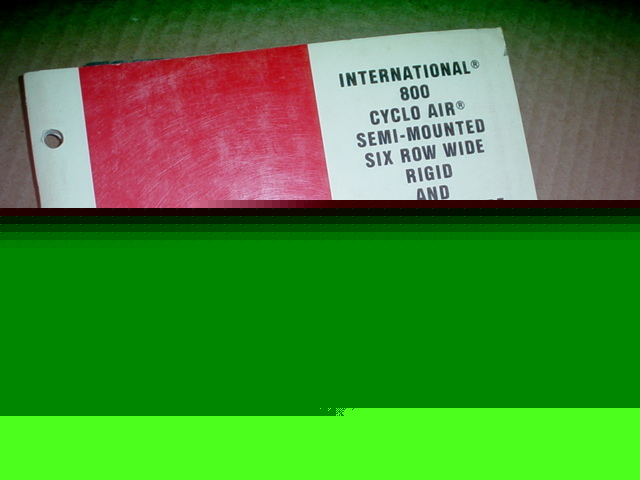 Ih 800 cyclo air planter unit operator manual