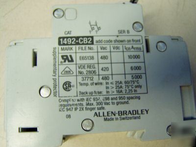 Allen bradley 40A 2P circuit breaker m/n: 1492-CB2 G400