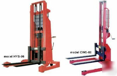 Hydraulic stacker, 1500 lb limit; 60