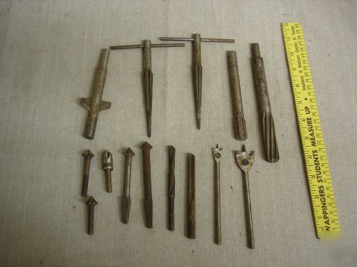 Lot of 14 misc tools - drill bits, reamers - used 