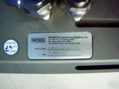 Weber servo screwdriver & suretork control - 2003