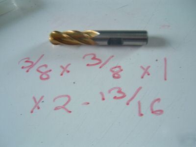 3/8 x 3/8 sh hss endmill 4 fl tin coated usa