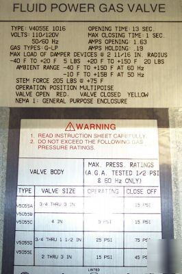 Honeywell V4055E 1016 fluid power gas valve 