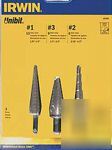 Nib u it tin set includes #1T, #2T, #3T step drill