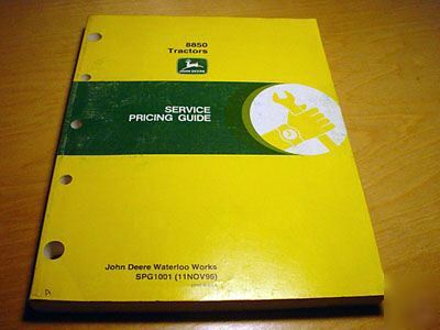 John deere 8850 tractor service pricing manual jd