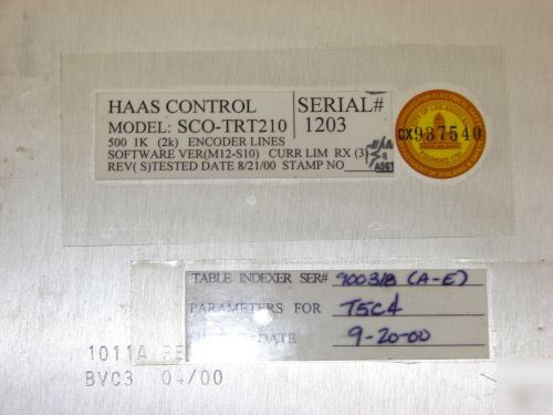 Haas cnc 2 axis servo control rotary table mill milling