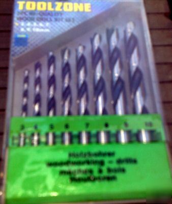 Toolzone 8 piece hi-quality wood drill bit set