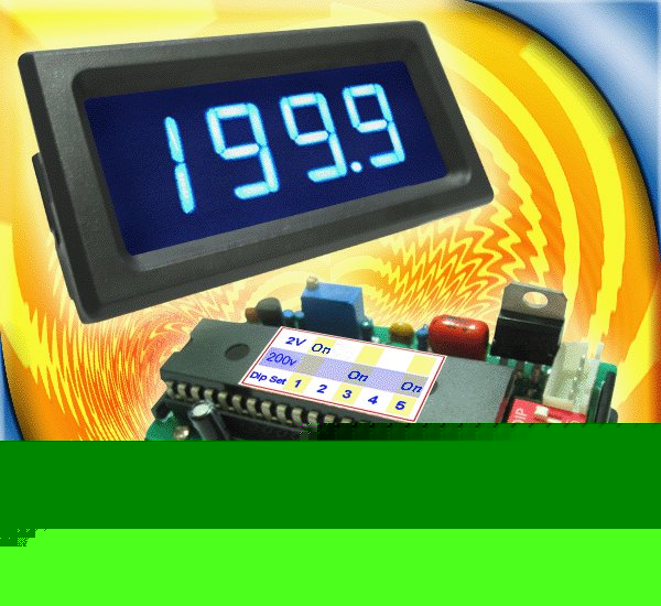 DC200V blue led auto panel meter voltmeter w/ regulator