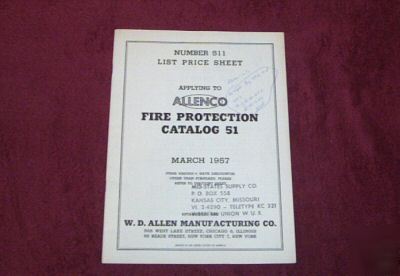 Rare 1957 allenco fire protection catalog 51 