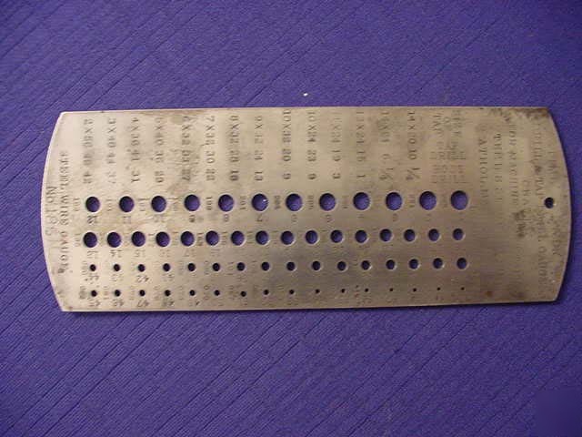Starrett drill wire gauge gage no.185 1898 time saver