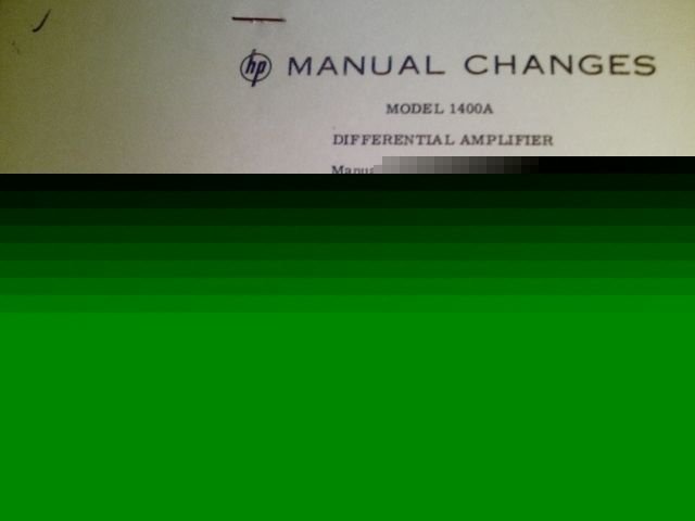Hp 1400A differential amplifier op./service manual 1400