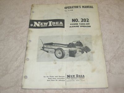New idea operator manual no. 202 pto manure spreader