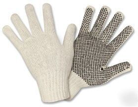 String knit/ pvc dots work garden gloves lot of 12
