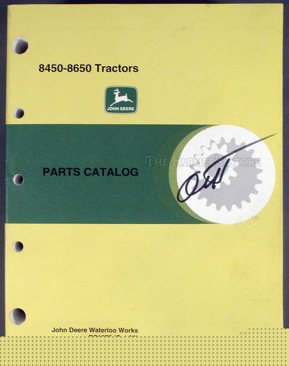 John deere jd 8450 & 8650 tractor parts catalog PC1875