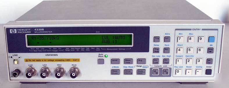 Hp/agilent 4338B milliohmmeter 1KHZ w/3 manls, cal/cert