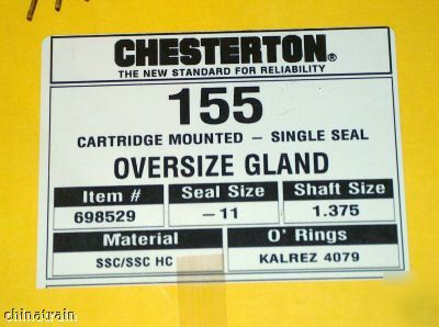 New chesterton 155 hastelloy cartridge mounted seal - 