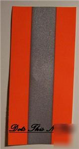 Reflective fabric sew-on 3M 2 inch orange/silver 109 yd