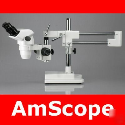 New 6.7X-45X trinocular stereo microscope on 3D boom