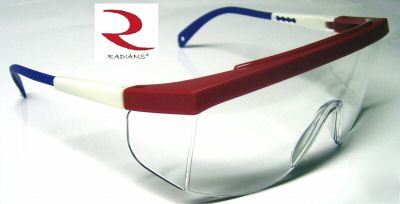 Radians galaxy clear lens safety glasses red white blue