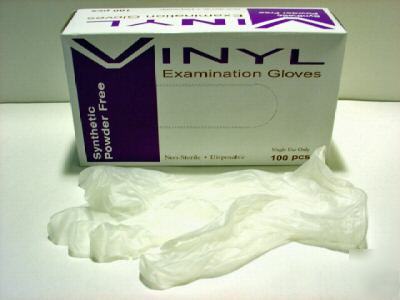 3 boxes vinyl exam gloves, no latex, pick your own size