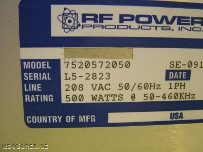 Ae rfpp lf-5 rf generator 7520572050 500W