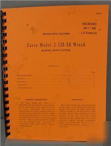 Carco sliding gear clutch winch manual - j-120-sg