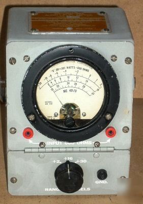 Hickok me-92/urm-38A audio level / watt meter w/ leads