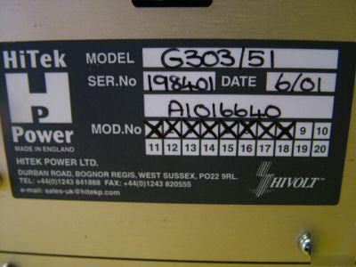 Hitek power advance hivolt 35KV power supply G303151