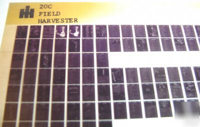 Ih 20 c field harvester parts book catalog microfiche